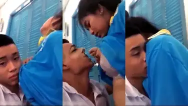Hisap Dada Pacar di Dalam Kelas Kosong SMP